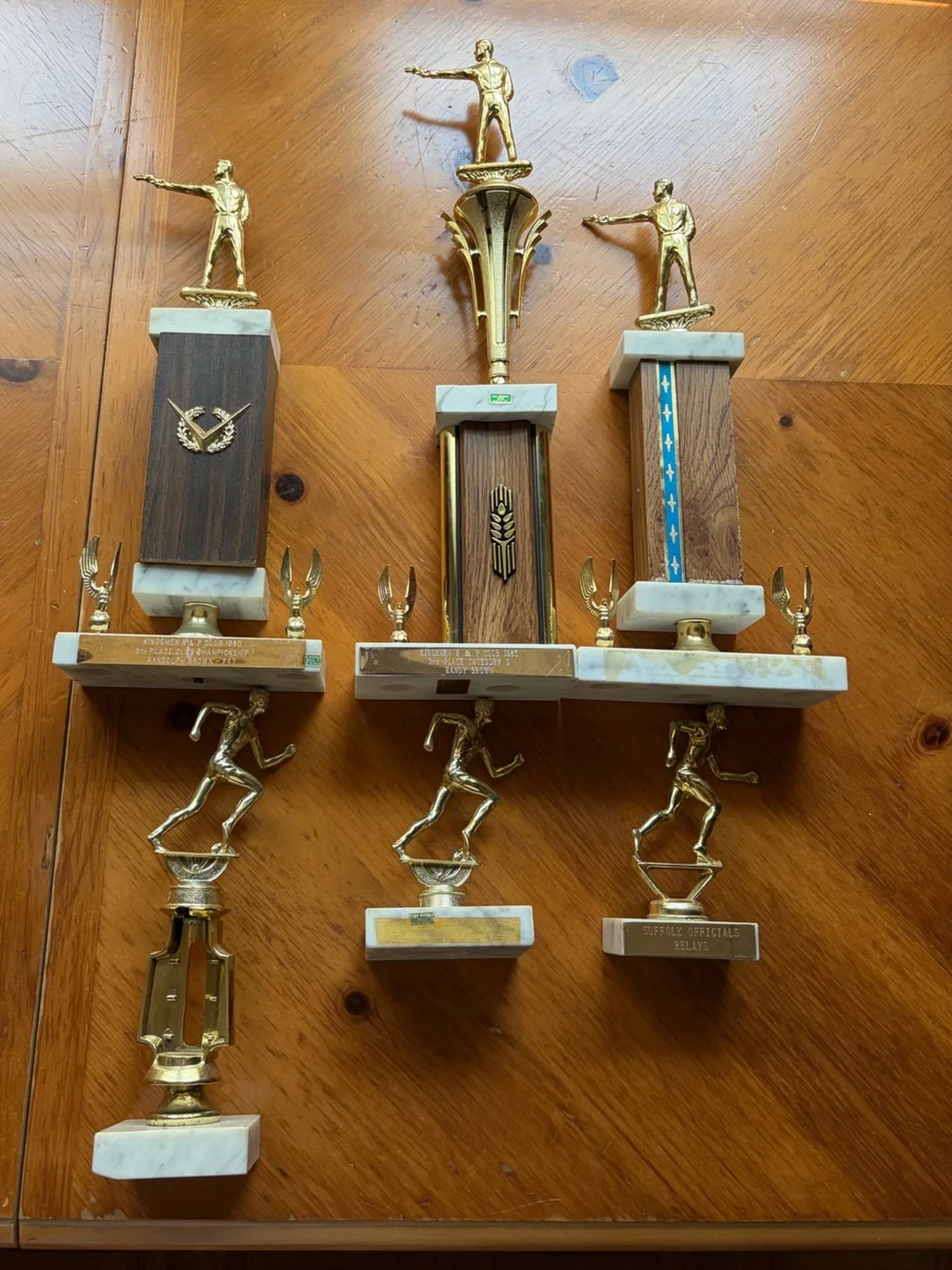 Gold & Wood Trophy 🏆 set 6 Decorative Wall Plaques - Home Wall Decor